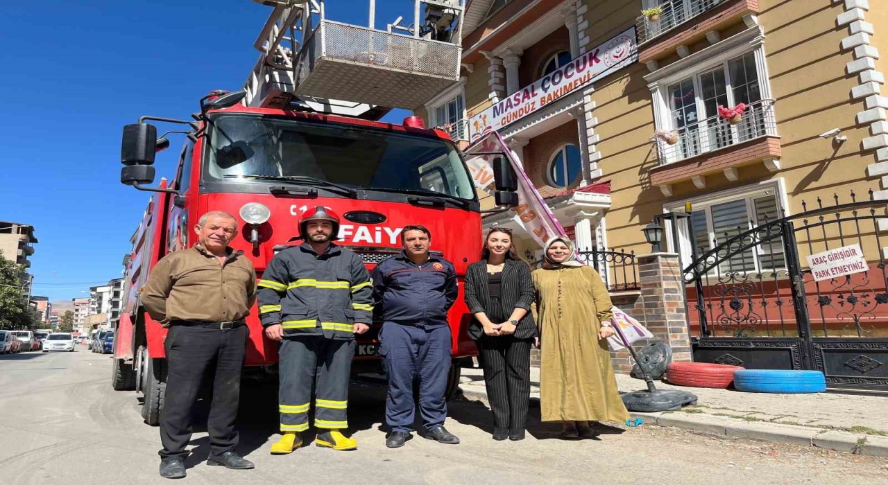 Tatvanda çocuk gündüz bakımevinde yangın tatbikatı