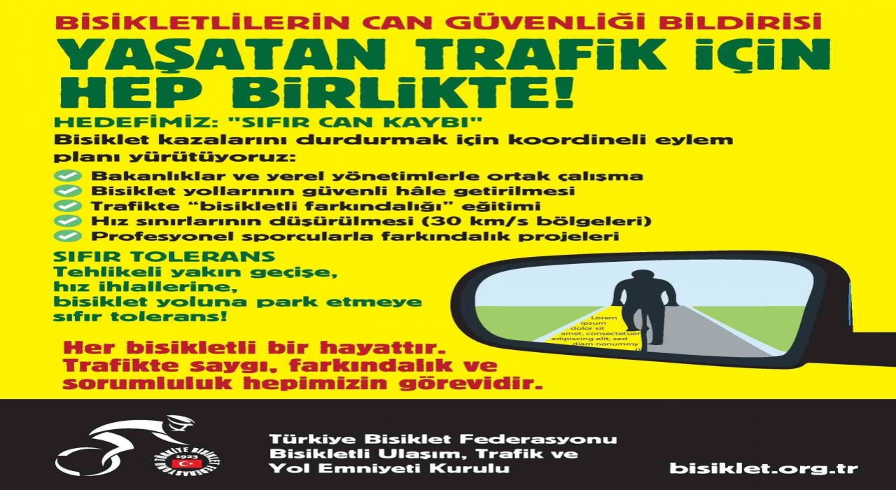 Türkiye Bisiklet Federasyonundan trafikte bisikletli ölümlerine karşı eylem planı