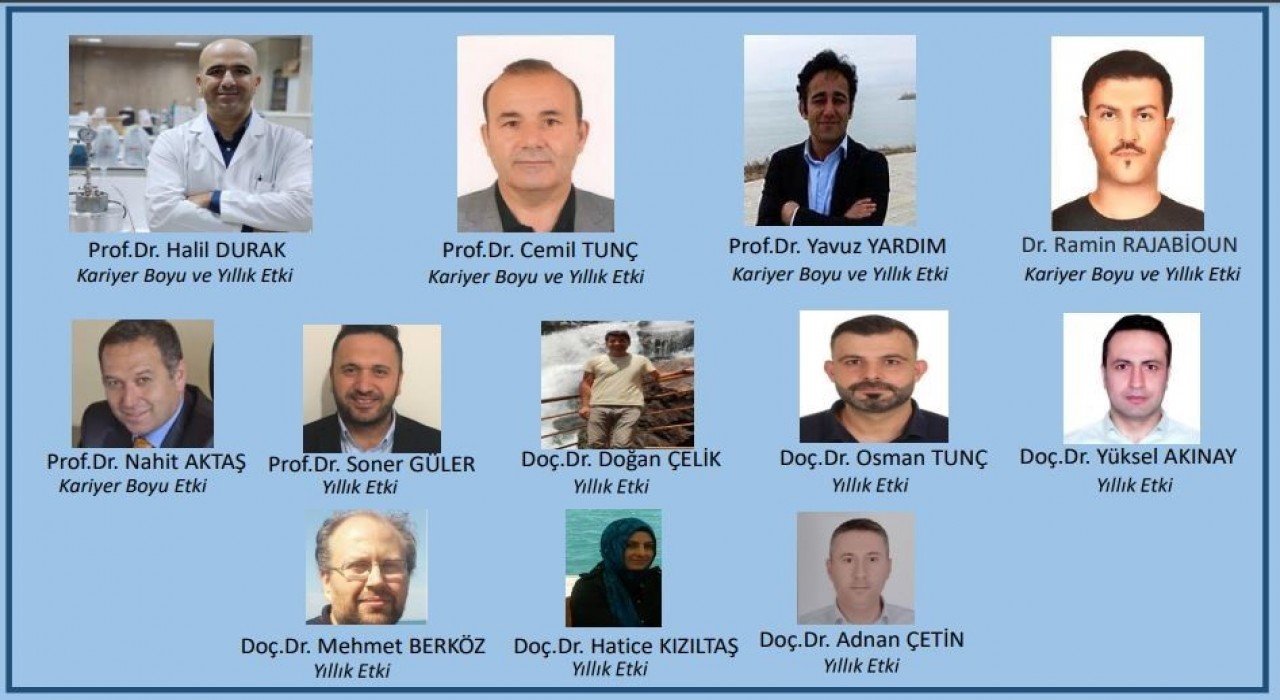 Van YYÜden 12 akademisyen Dünyanın En Etkili Bilim İnsanları listesinde yer aldı