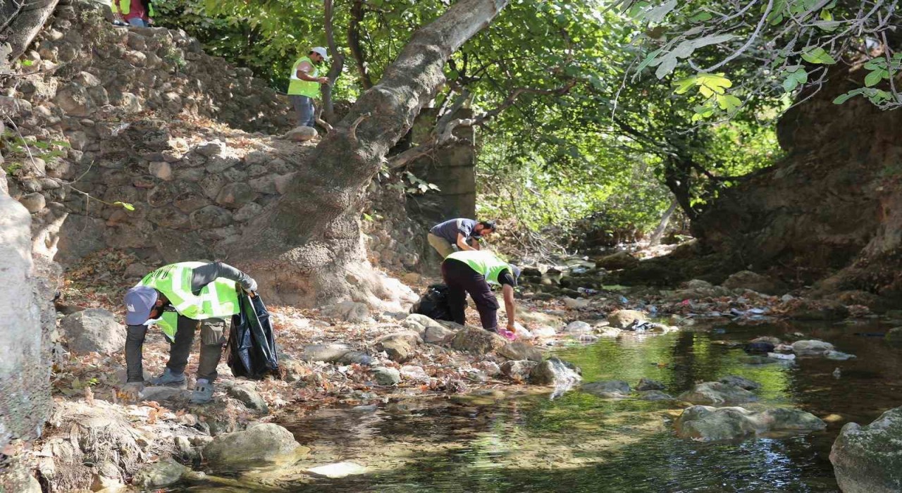 Yüceli vadisi ve şelalesinde temizlik seferberliği