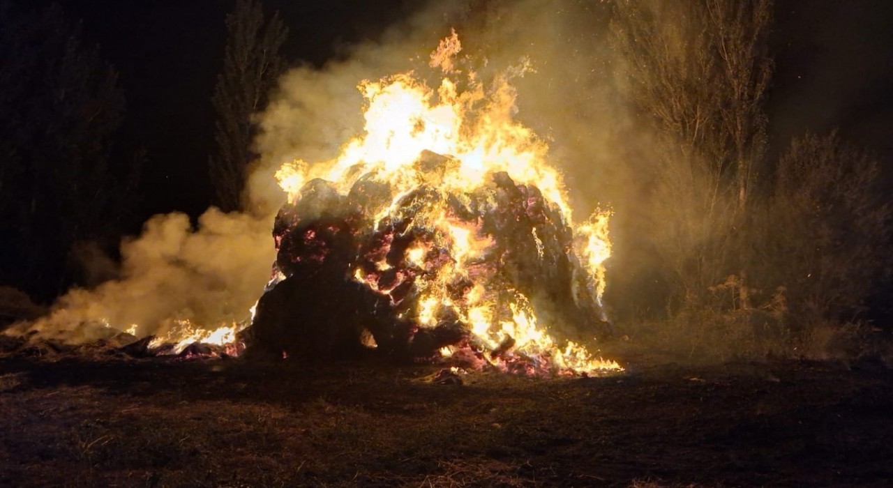 Yüksekovada ot yangını