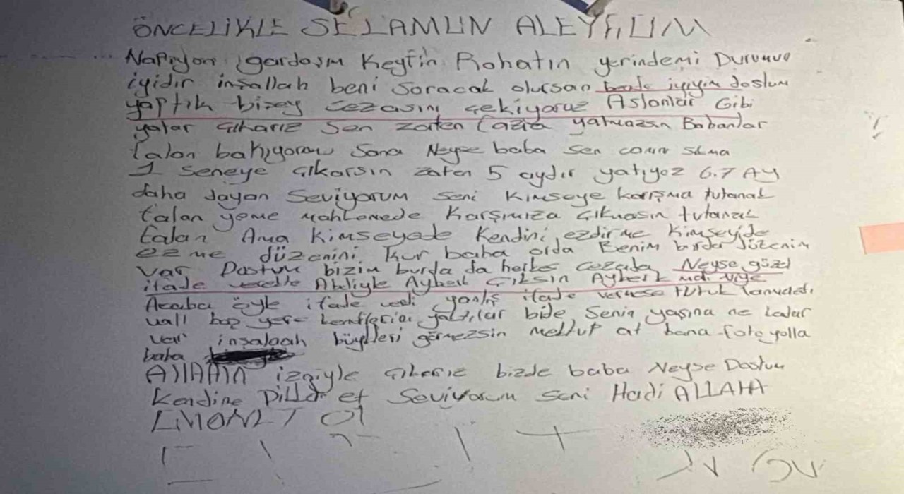 Ahmet Minguzzinin katil zanlısının mektubu ortaya çıktı: Aslanlar gibi yatar çıkarız