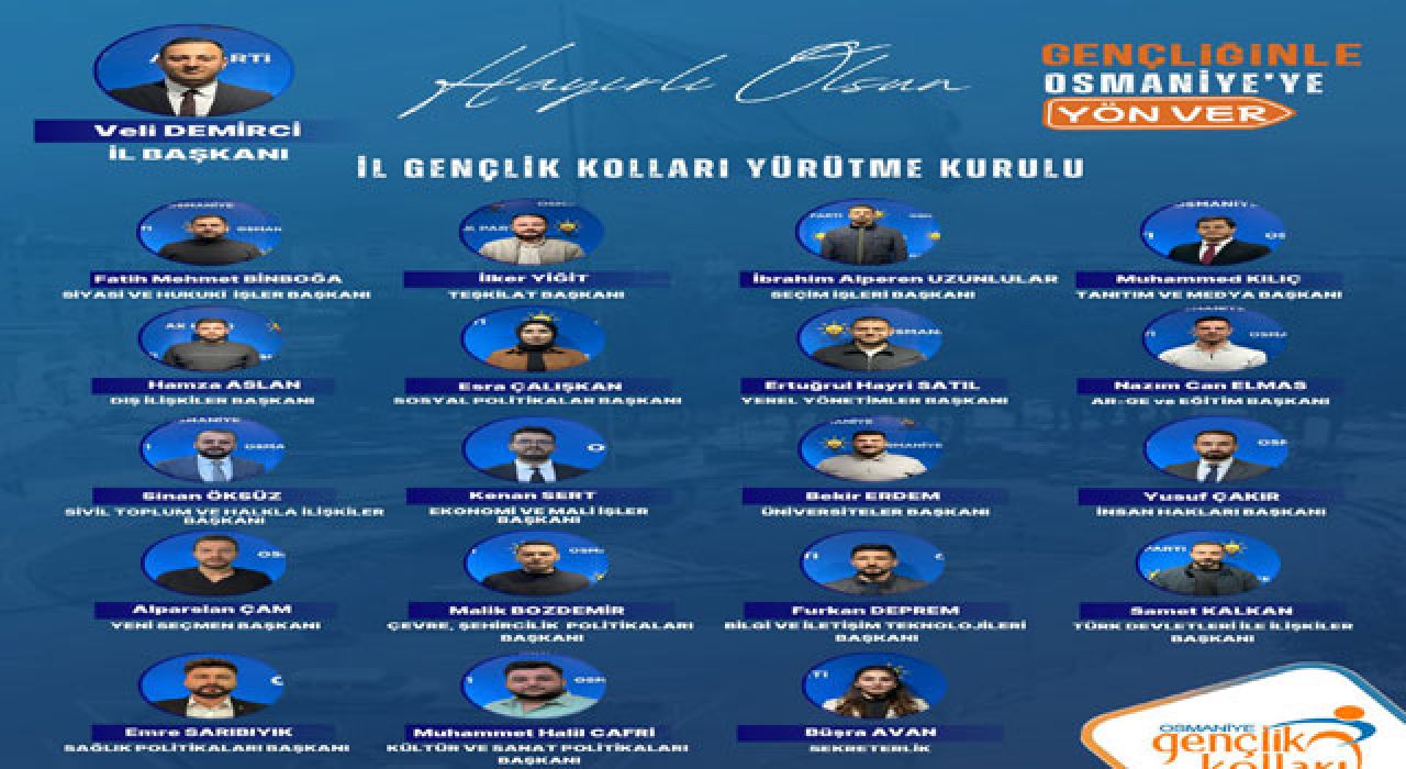 AK Parti Osmaniye Gençlik Kolları’nda Yeni Yönetim Kurulu Heyecanı