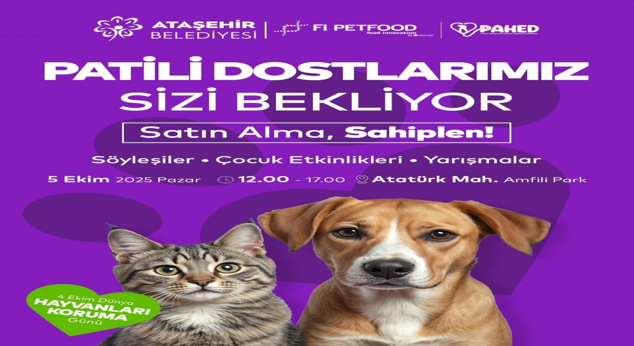 Ataşehirde Dünya Hayvanları Koruma Günü etkinliği: Satın Alma, Sahiplen