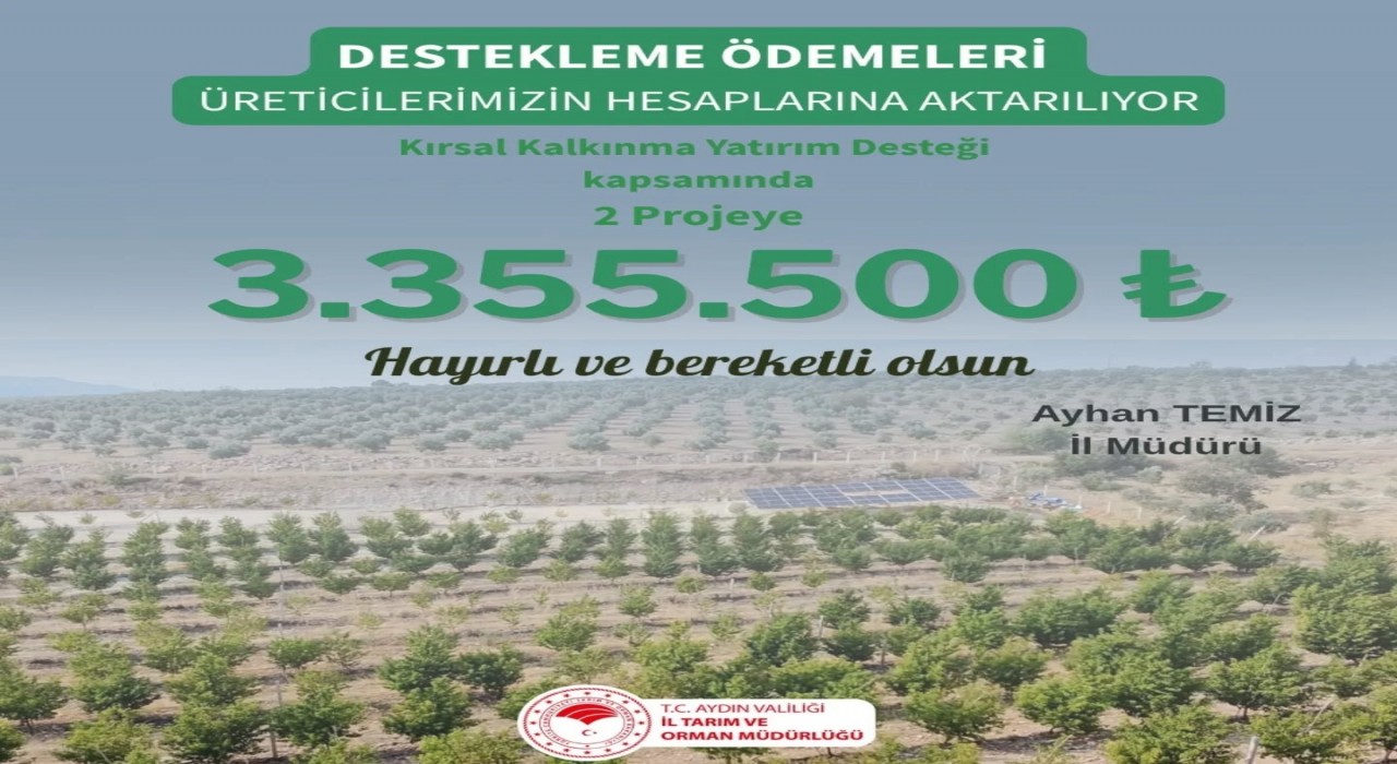 Aydında kırsal kalkınmaya 3 milyon TL destek