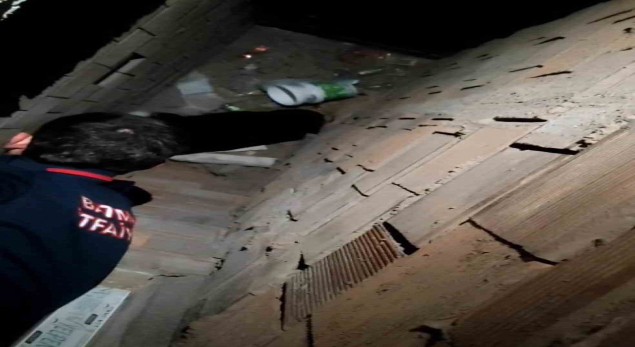 Batmanda havalandırma boşluğuna düşen kedi kurtarıldı