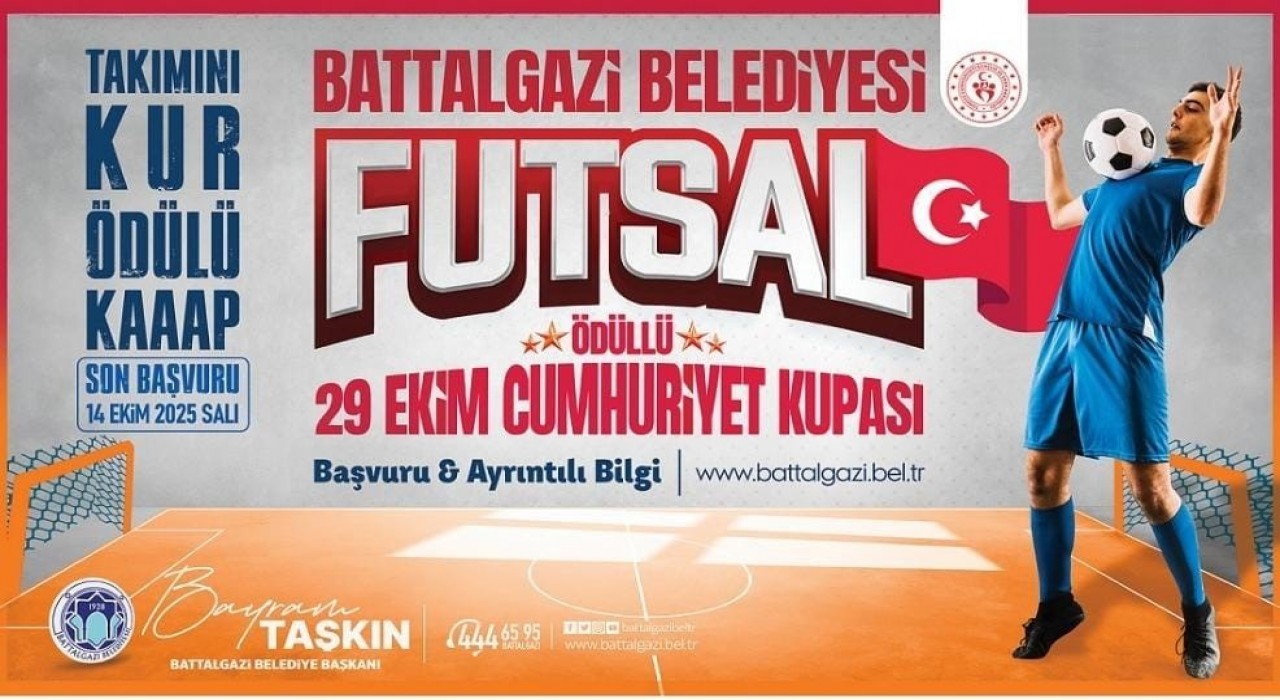 Battalgazi Belediyesi, 29 Ekime özel ödüllü futsal turnuvası düzenliyor