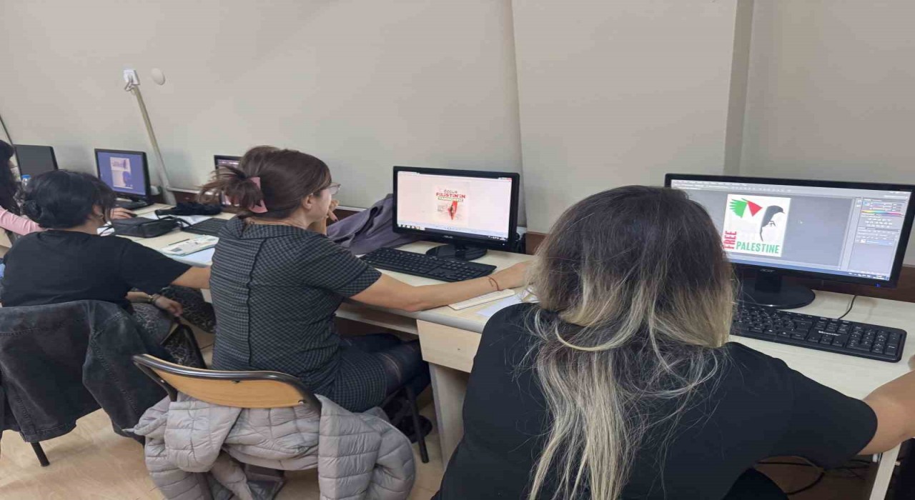 Bornovalı kursiyerlerden Filistine destek