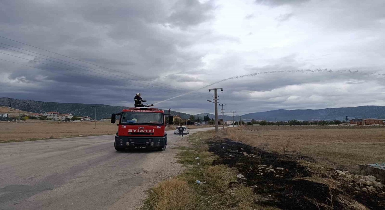 Bucakta arazi yangını