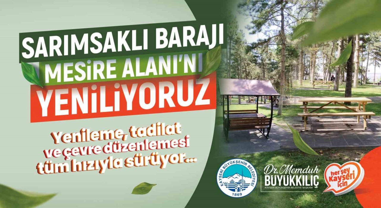 Büyükşehir, Sarımsaklı Barajı Mesire Alanını yeniliyor
