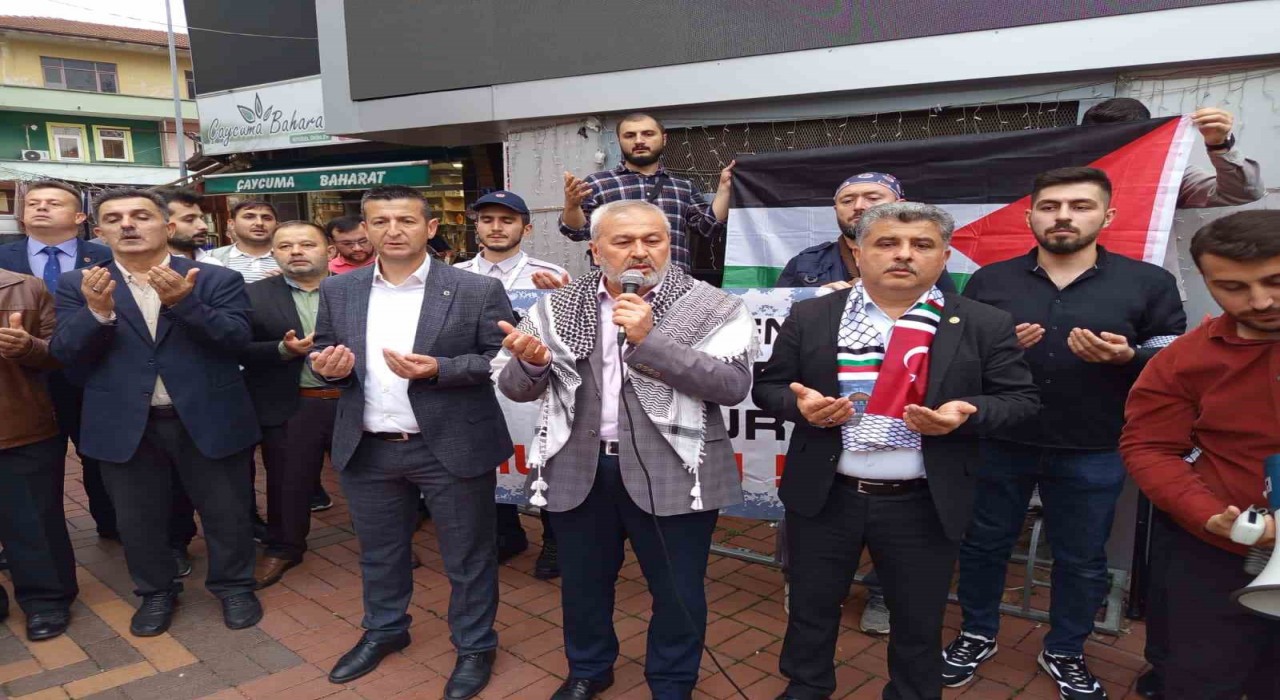 Çaycumada Filistine Özgürlük yürüyüşü düzenlendi