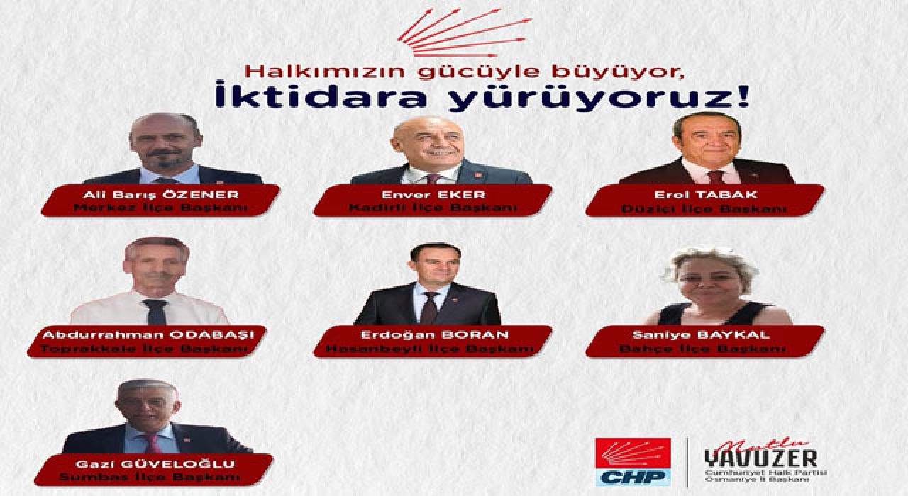 CHP Osmaniye’de İlçe Başkanları Görevlerine Başladı