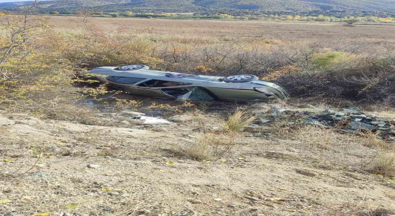 D100de otomobil şarampole yuvarlandı: 1 yaralı