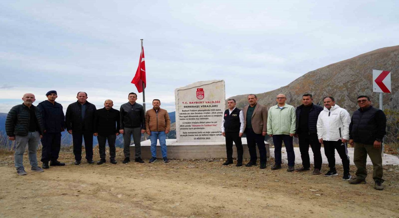 Derebaşı Virajlarına Bayburttan künye taşı dikildi