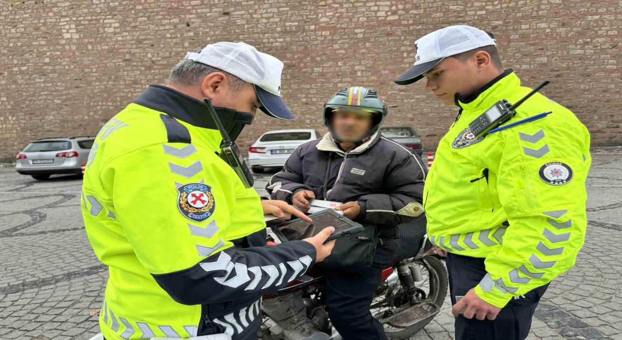 Edirnede motosiklet denetimi