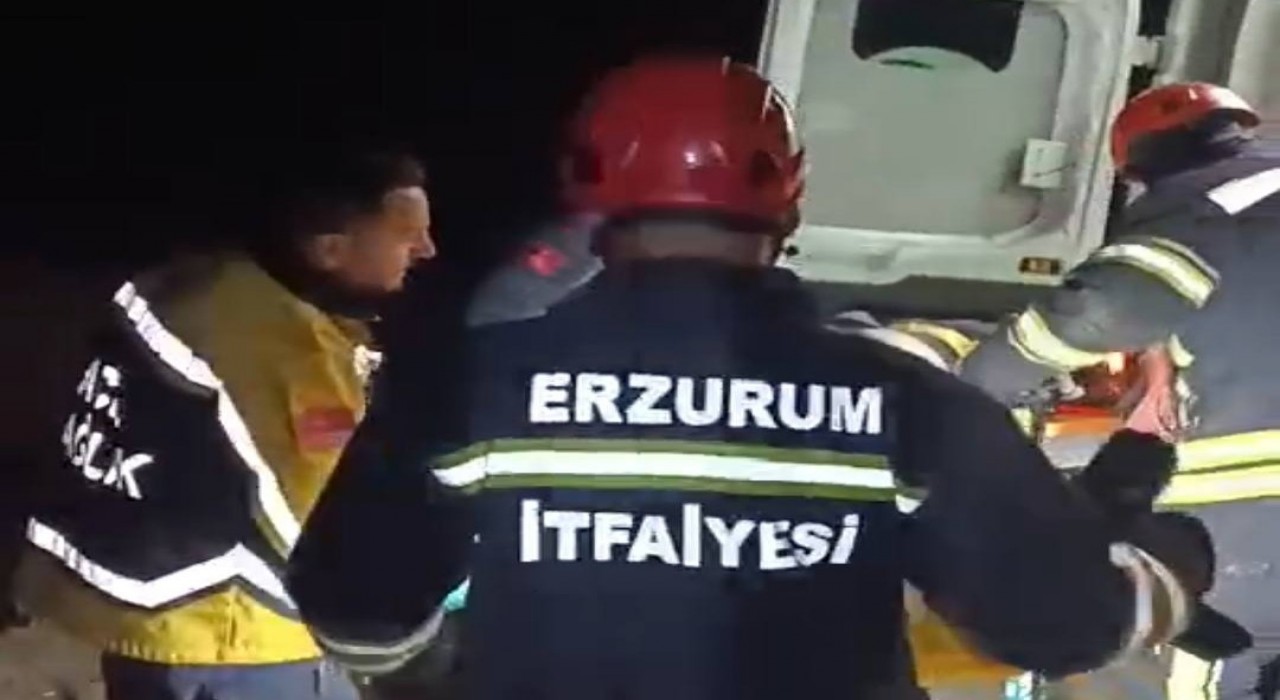 Erzurumda otomobil şarampole uçtu: 1 yaralı