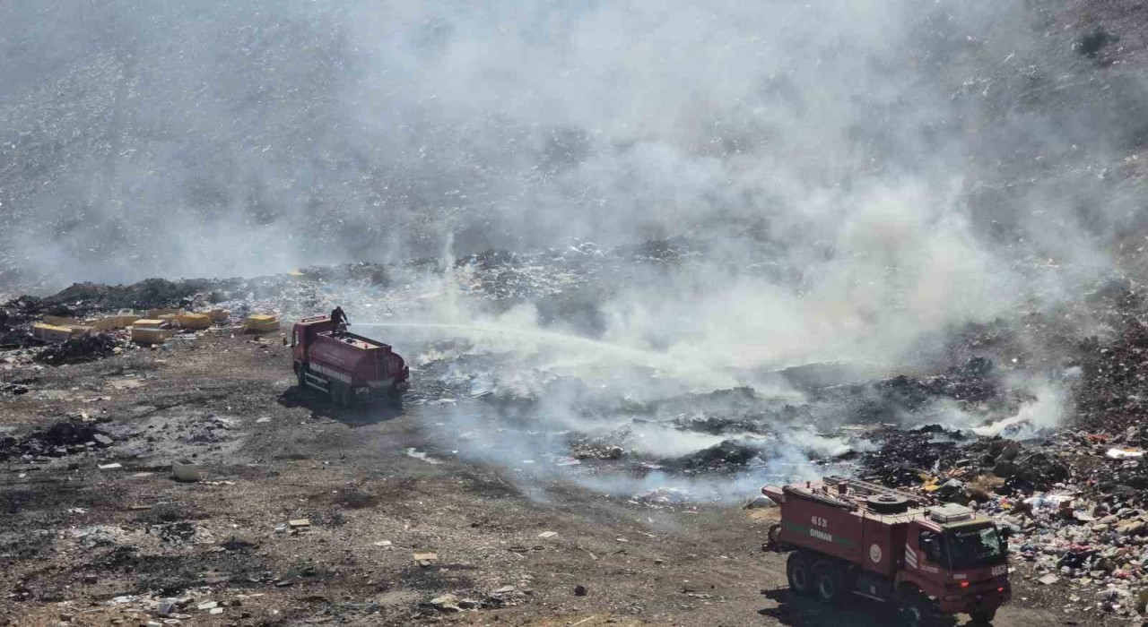Gaziantepte eski çöplük alanında çıkan yangın söndürüldü