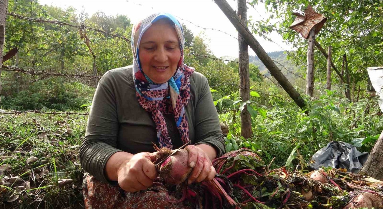 Giresunda kadınlar geleneksel yöntemlerle kışlık yiyeceklerini hazırlıyor