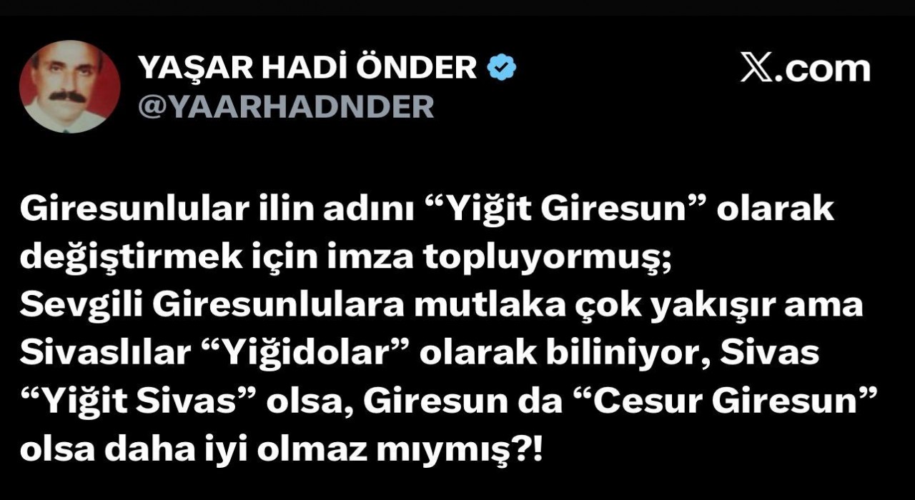 Giresunun Yiğit hamlesi Yiğidoların tepkisini çekti