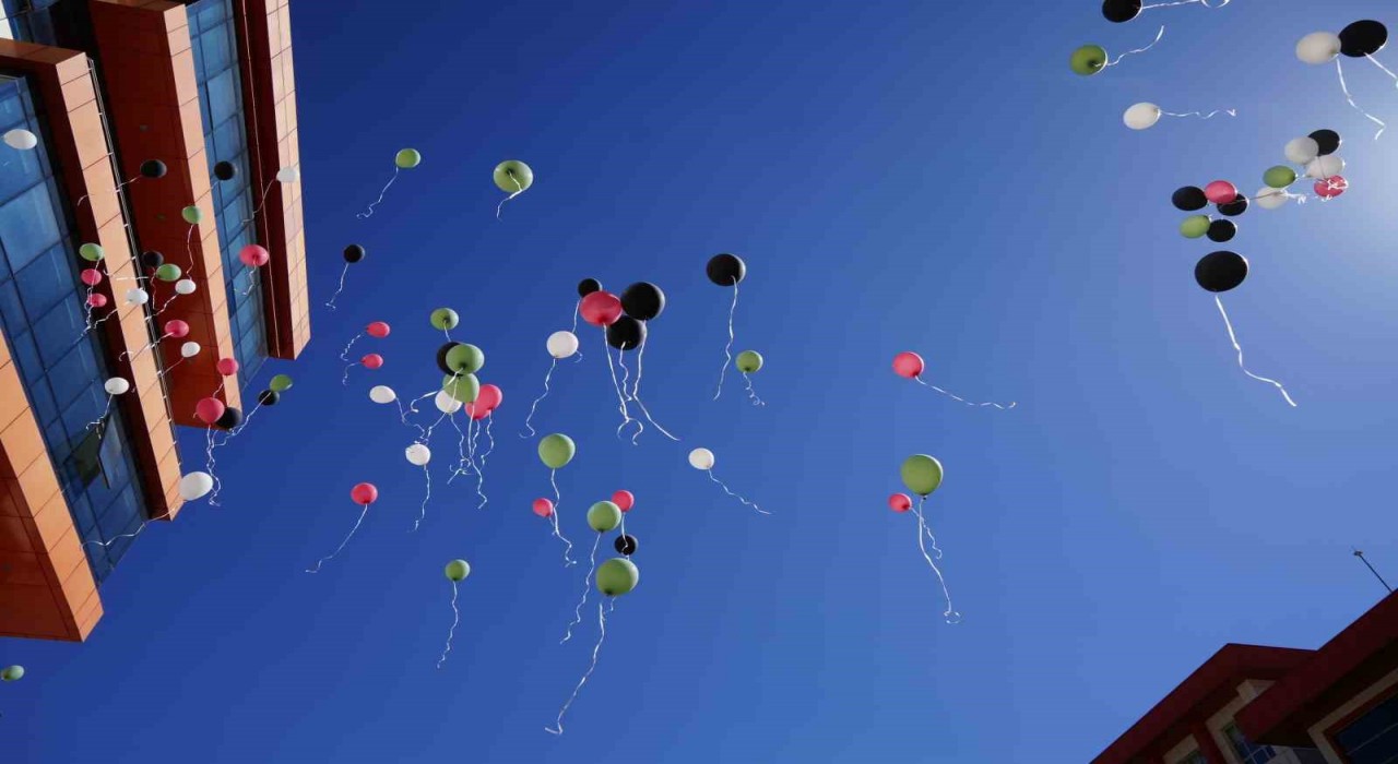 Gümüşhanede Gazze için balonlar gökyüzüne bırakıldı