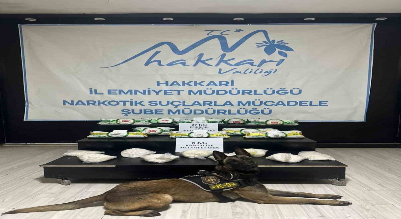 Hakkaride 43 kilo uyuşturucu ele geçirildi