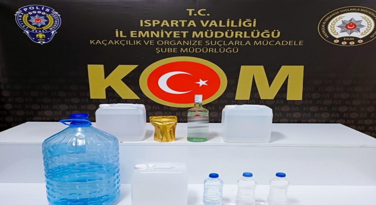 Ispartada 54 litre kaçak ve el yapımı alkol ele geçirildi