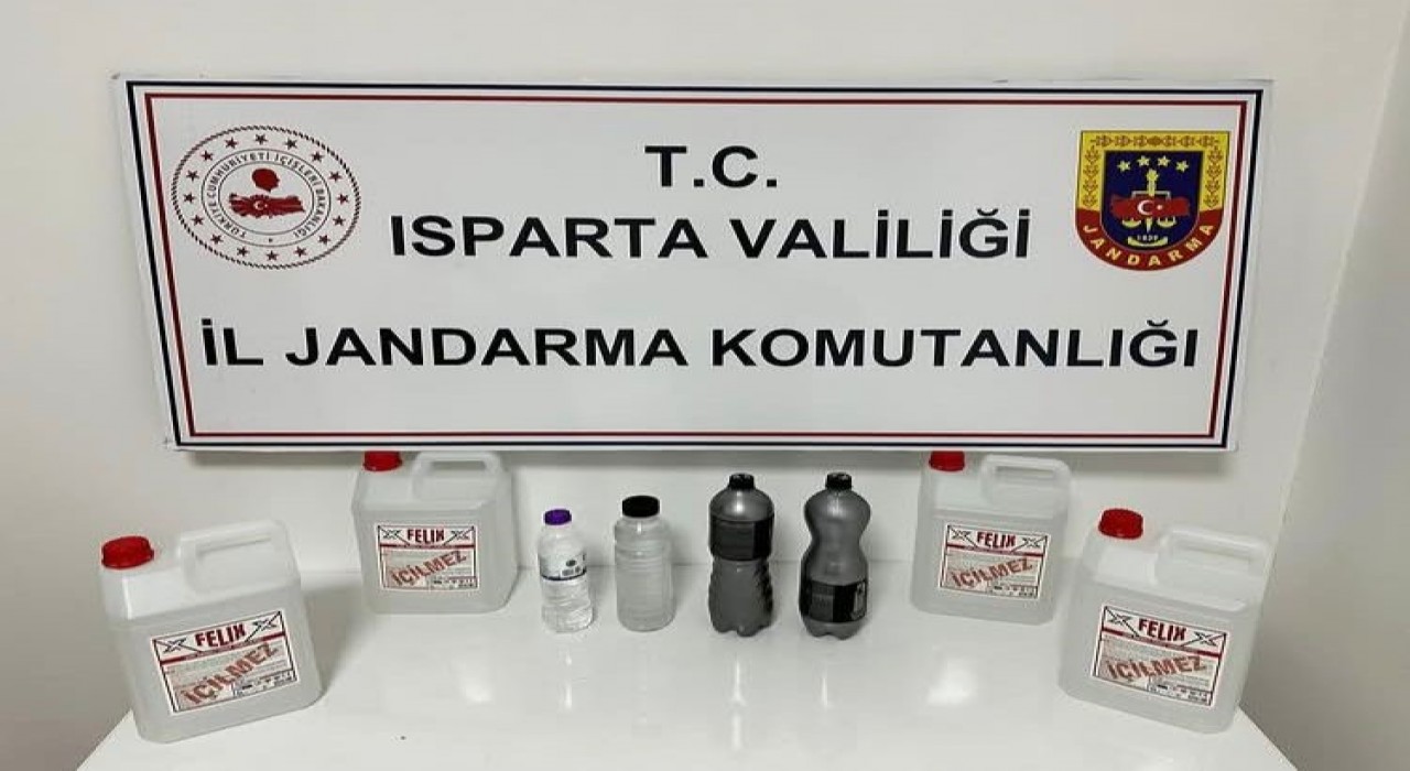 Ispartada kaçak içki operasyonunda 2 şüpheli hakkında işlem başlatıldı