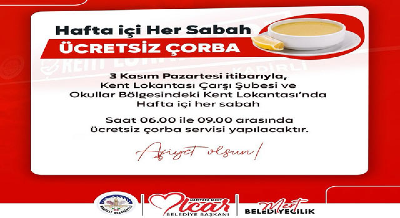 Kadirli Belediyesi’nden Vatandaşlara Sıcak Çorba İkramı