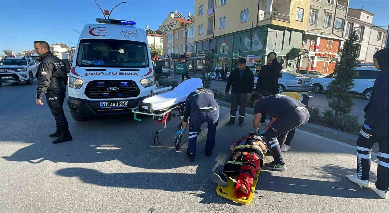 Karamanda otomobilin çarptığı kadın yaralandı