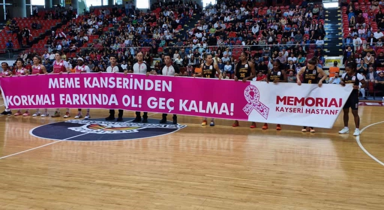 Kayseri Kadın Basketbol meme kanserine dikkat çekti