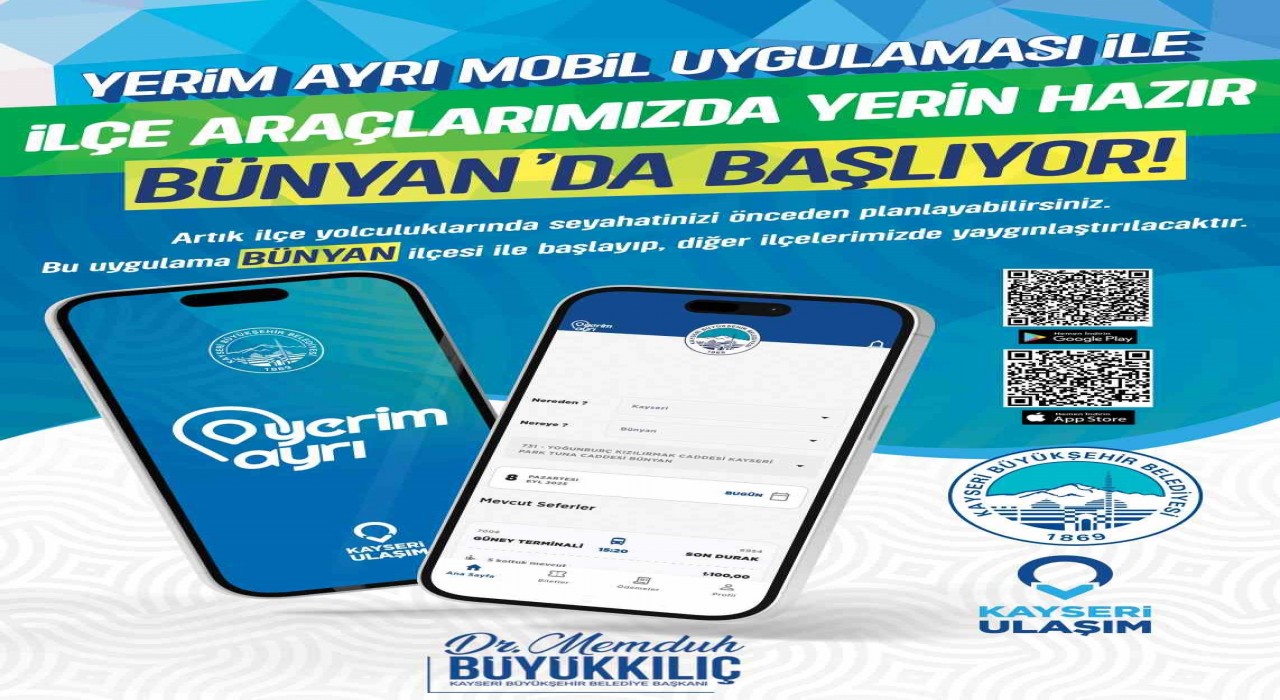 Kayseride ulaşımda ilk: Yerim Ayrı mobil uygulaması