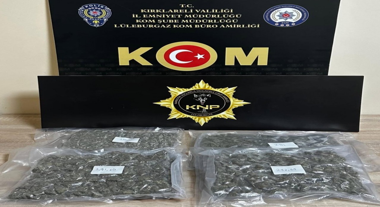 Kırklarelinde 1 kilo 170 gram skunk ele geçirildi