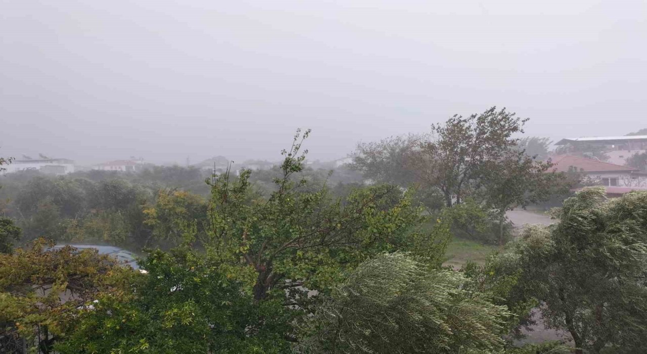 Köyceğizde fırtına ve sağanak yağış etkili oldu