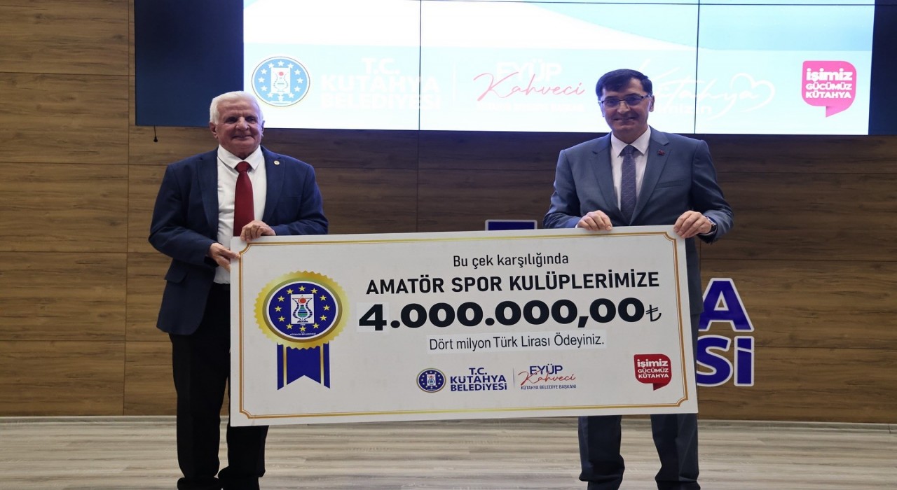 Kütahya Belediyesinden amatör spor kulüplerine 4 milyon TL destek