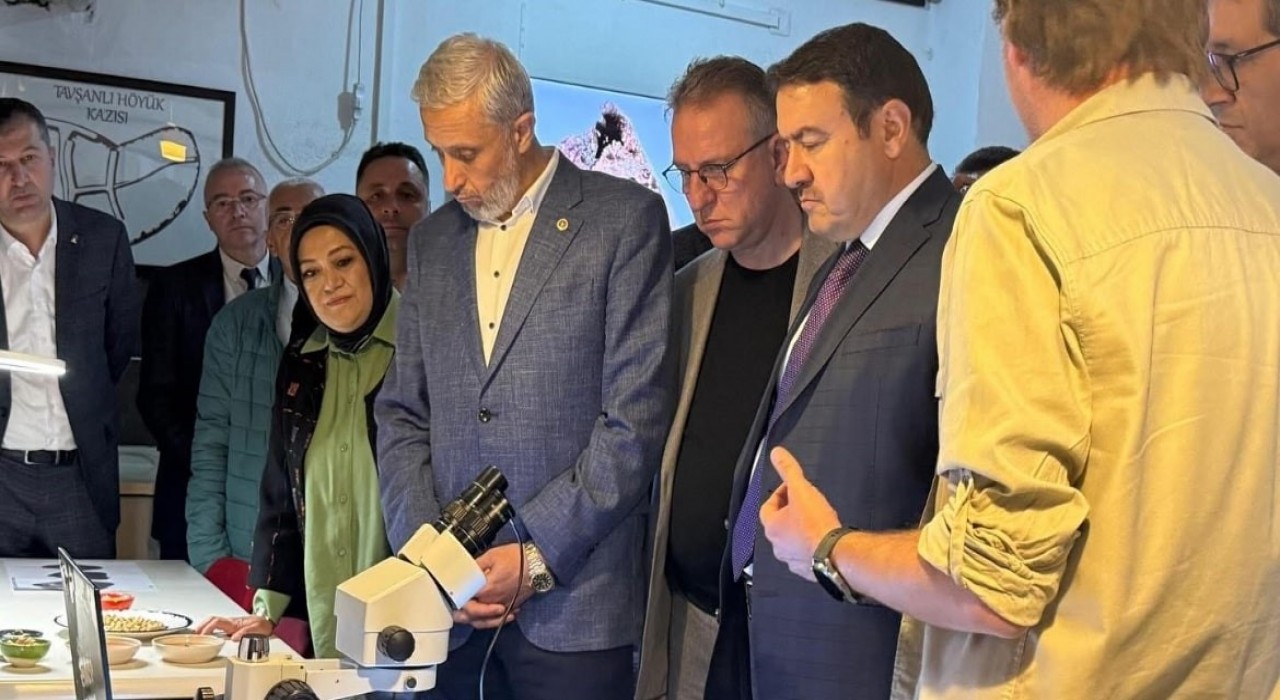 Milletvekili Demir ve Vali Işından Tavşanlı Höyük kazı alanında inceleme