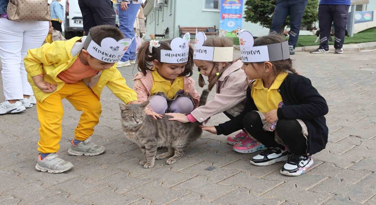 Minik öğrencilerden Hayvan Bakımevine ziyaret