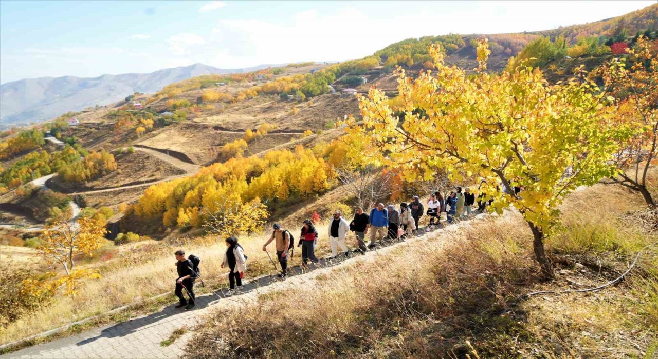 Muşta doğaseverler sonbaharın renkleri arasında yürüyüş yaptı