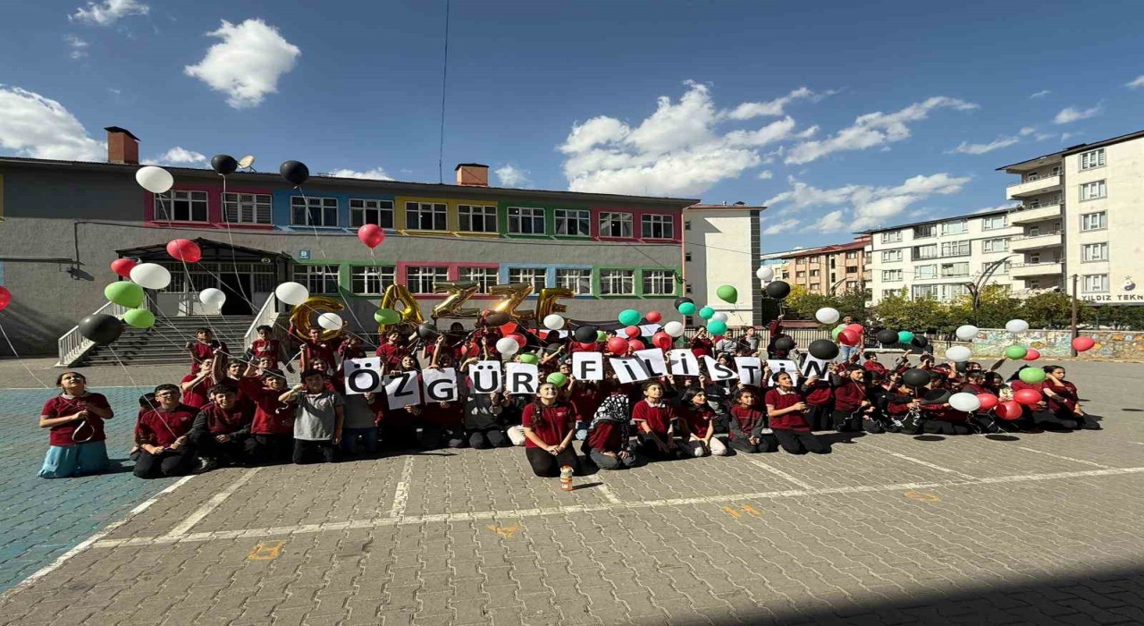 Muşta öğrencilerden Filistine destek için anlamlı etkinlik