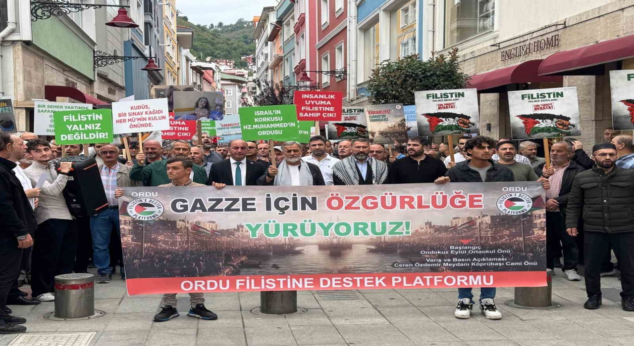 Orduda ‘Gazze için özgürlüğe yürüyoruz etkinliği
