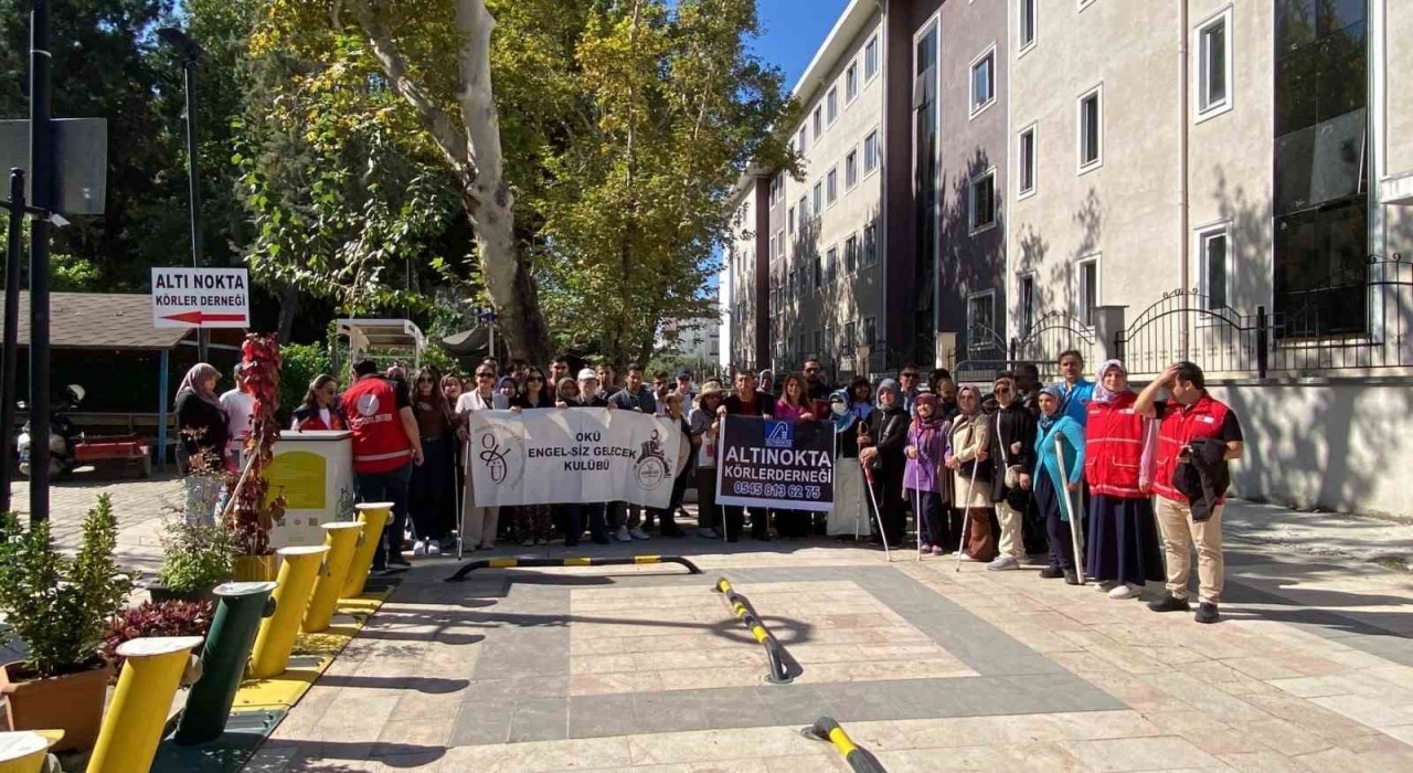 Osmaniyede Beyaz Baston Görme Engelliler Gününde farkındalık yürüyüşü düzenlendi