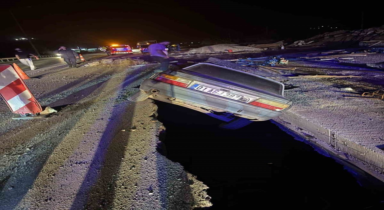 Osmaniyede iki otomobil 1 saat arayla aynı çukura düştü: 1 kişi yaralandı