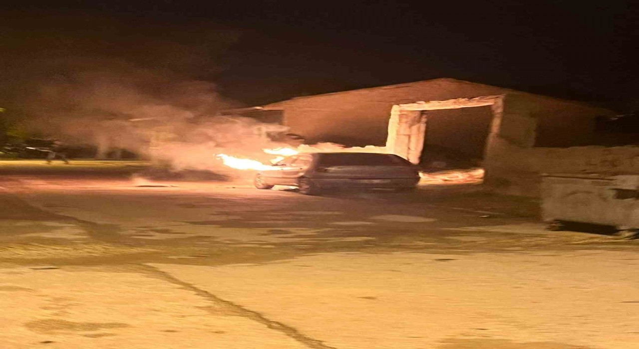 Park halindeki otomobil alev alev yandı