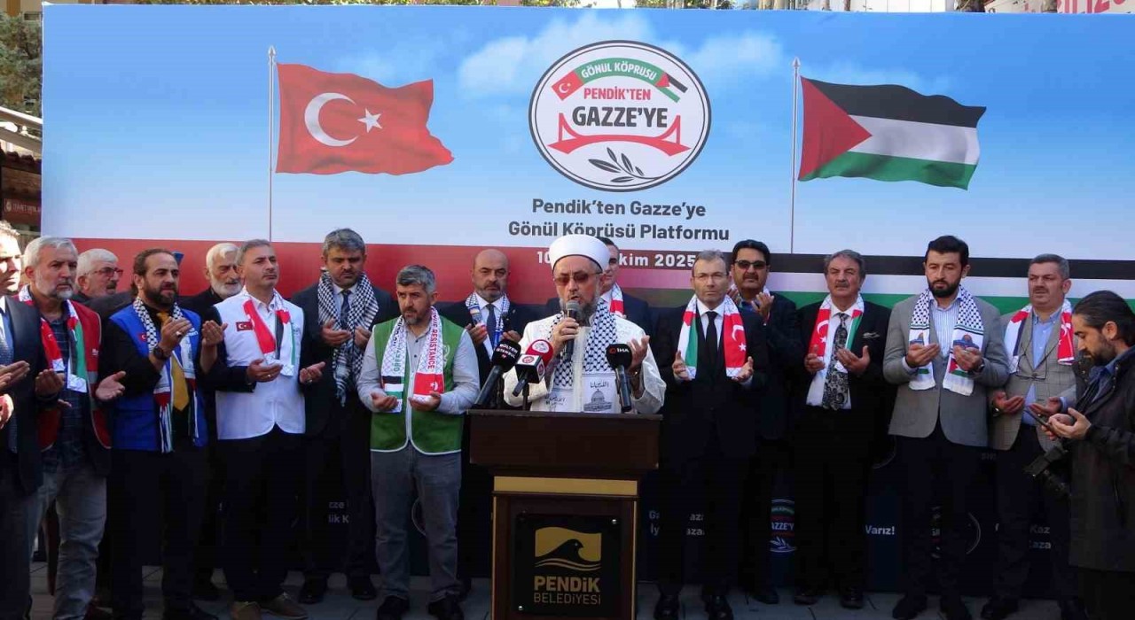 Pendikte belediye ve esnaftan Gazzeye destek kampanyası