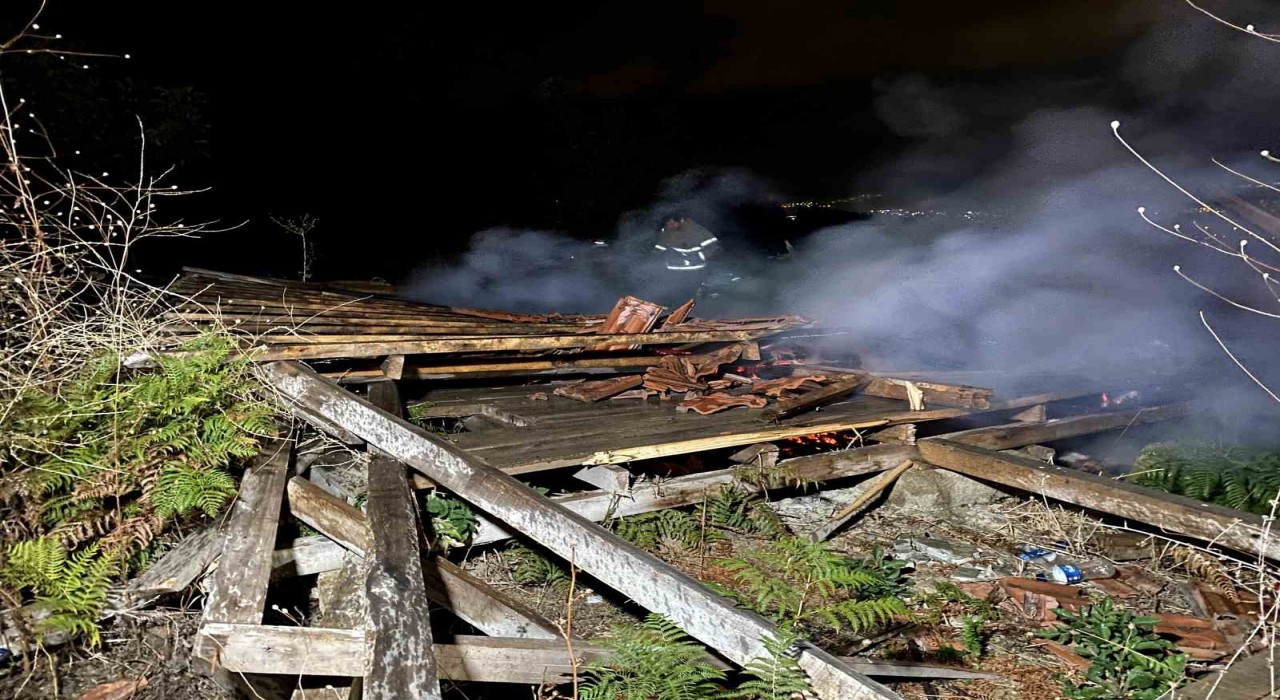 Tarlada çıkan yangın 2 barakayı küle çevirdi
