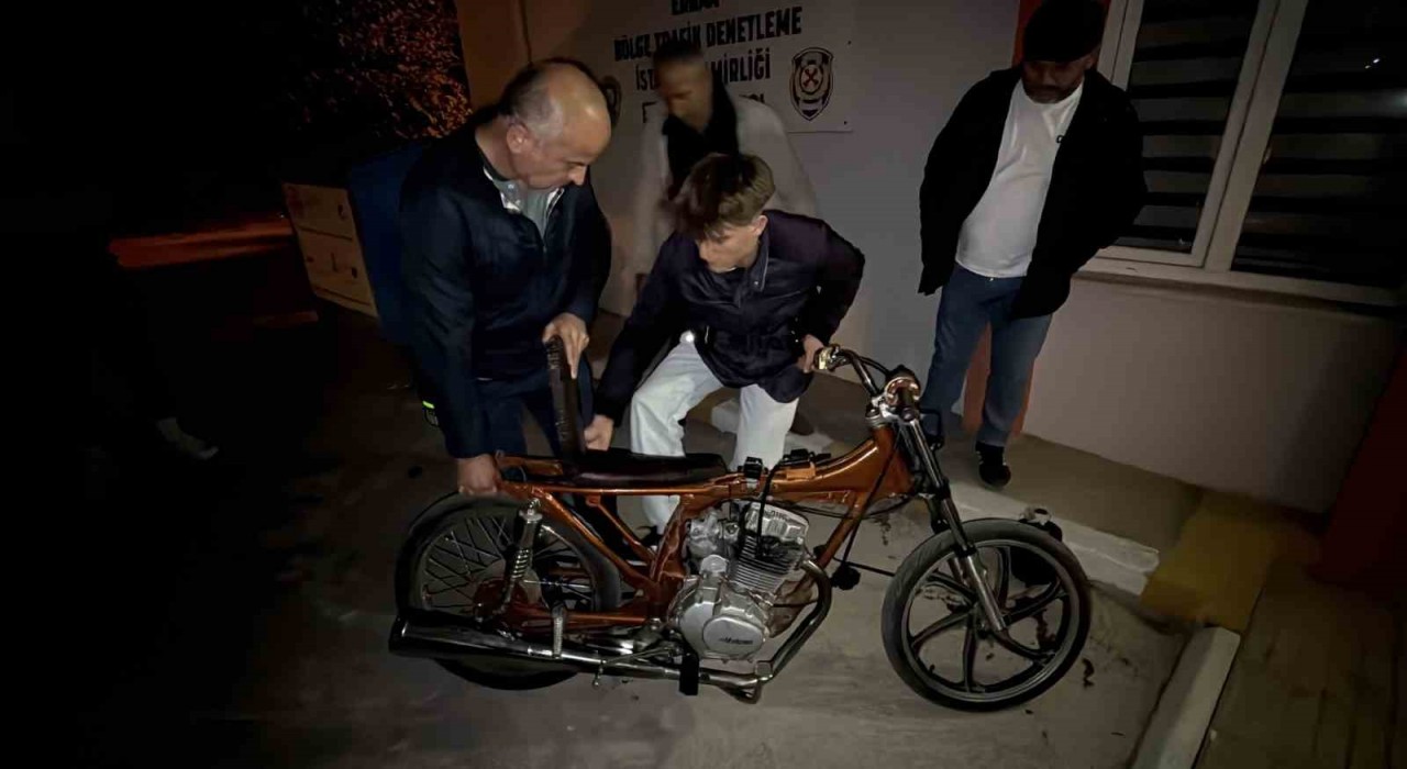 Tokatta bisikletini motosiklete çeviren gence ceza yağdı