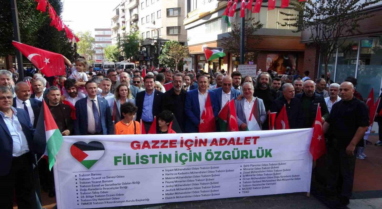 Trabzonda Gazze İçin Adalet, Filistin İçin Özgürlük yürüyüşü