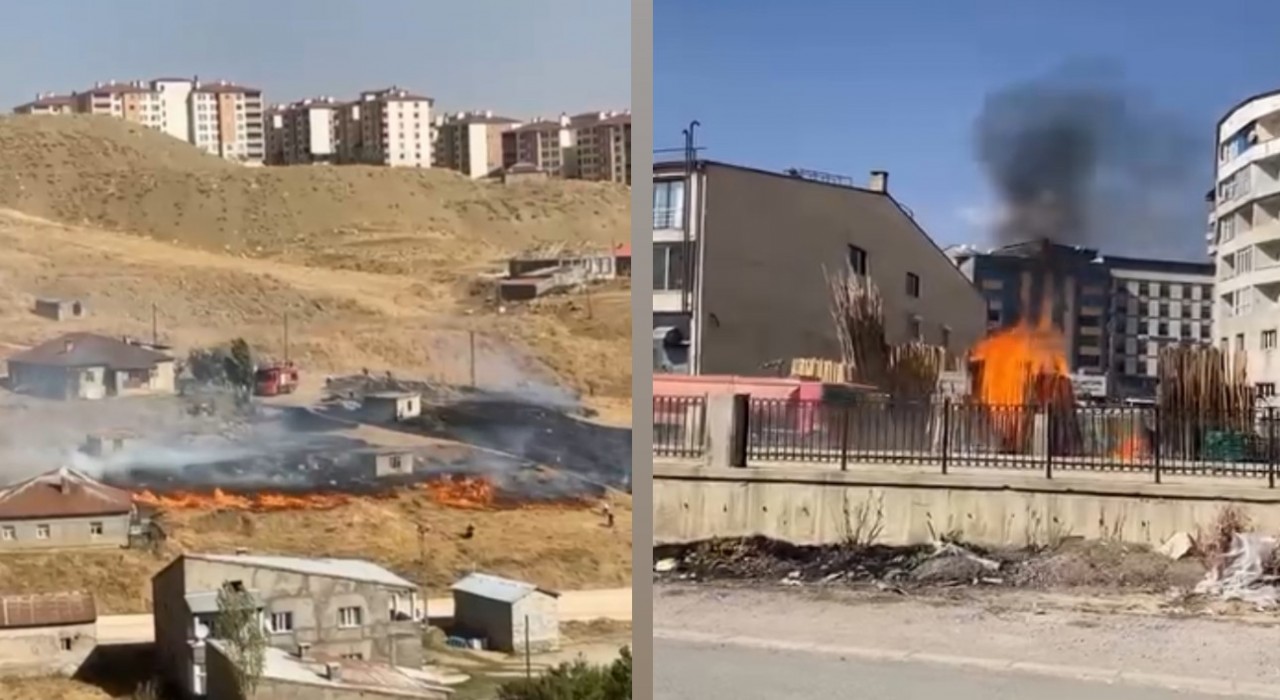 Yüksekovada çıkan iki farklı yangın kontrol altına alındı