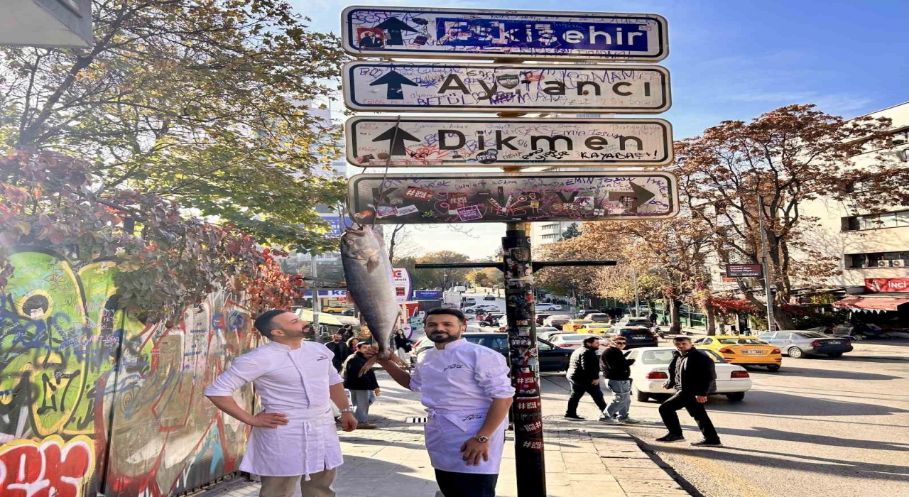 Ankaranın meşhur tabelasına balık hasadı