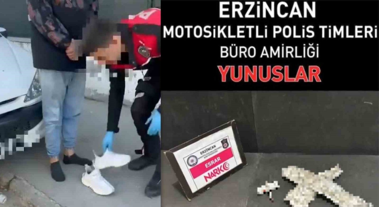 Ayakkabı içinden esrar çıktı