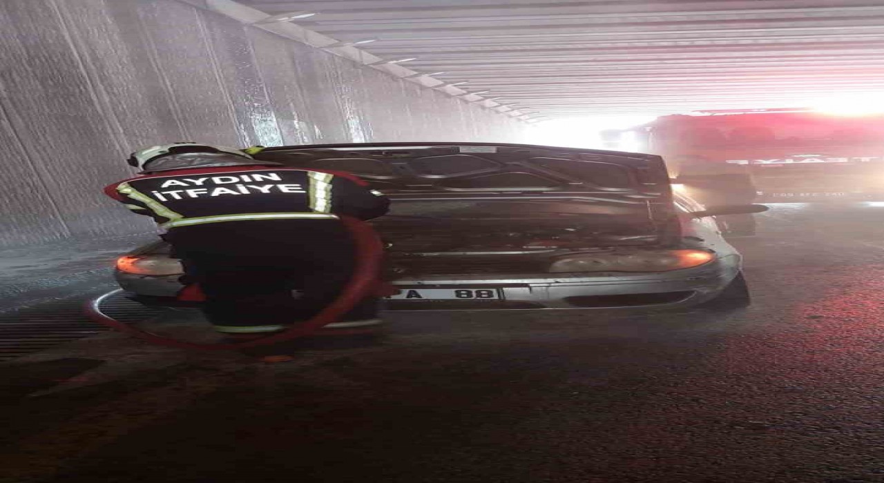 Aydında alt geçitte araç yangını